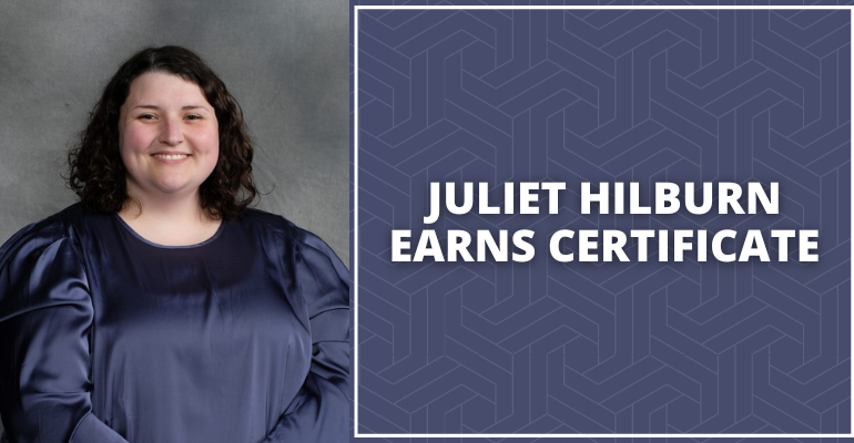 Juliet Hilburn Earns Certificate