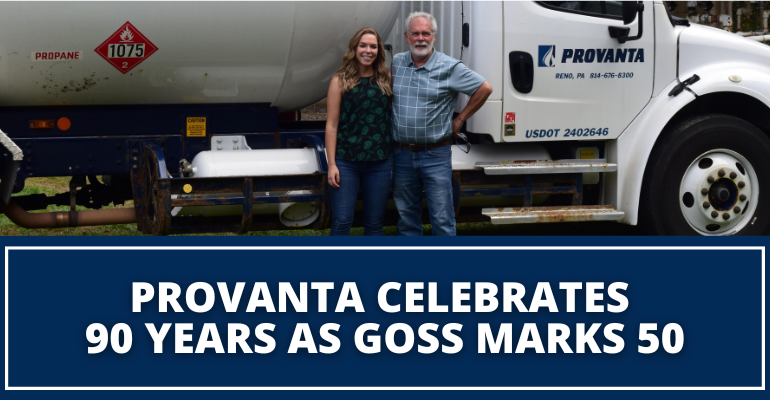 Dave and Monika Goss celebrating 90 years of Provanta and 50 years of Goss Gas