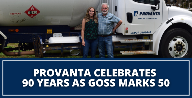 Dave and Monika Goss celebrating 90 years of Provanta and 50 years of Goss Gas